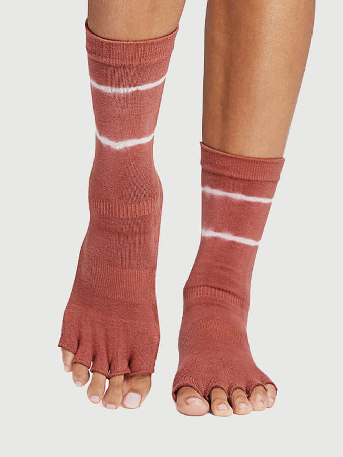 ToeSox Crew Half Toe Women's Non-Slip Yoga Socks with Grip - Perfect for Yoga, Pilates, Barre & Home Workouts