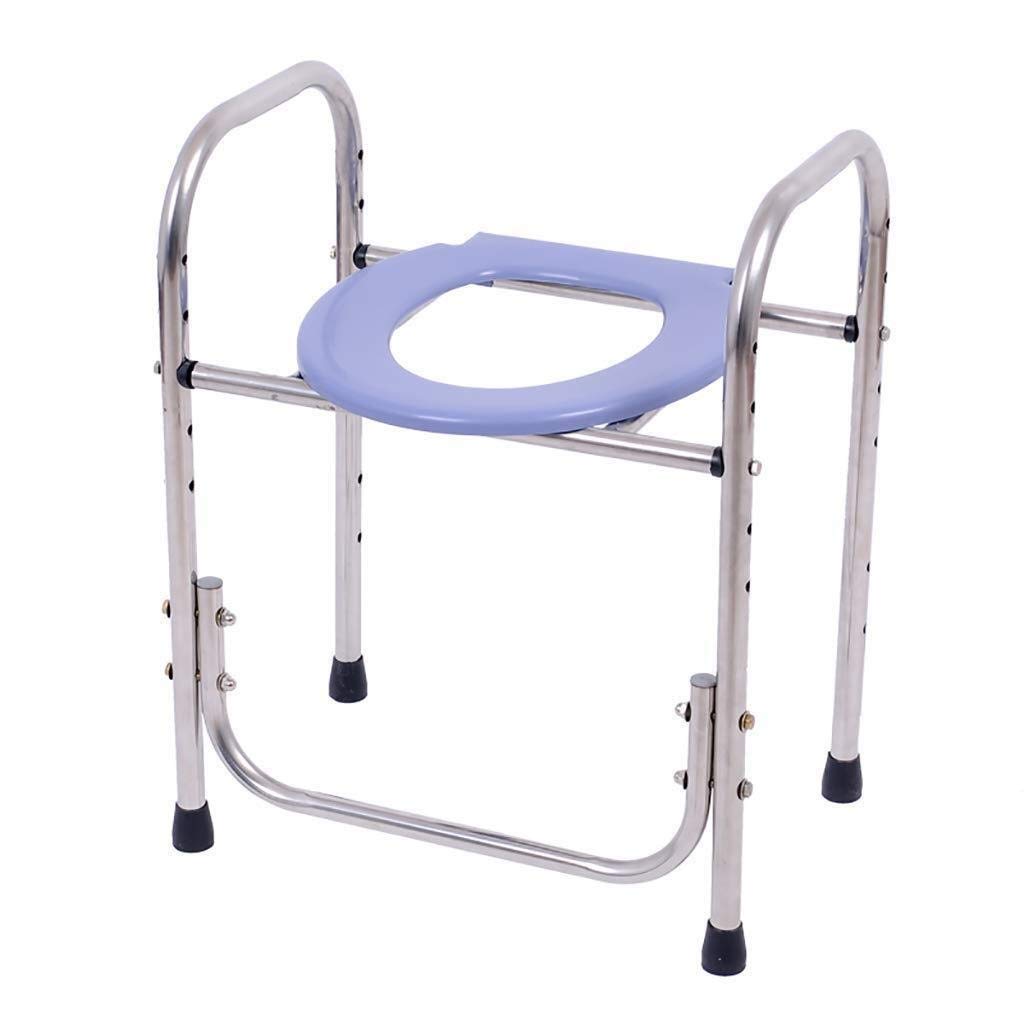 Stainless Steel 3-in-1 Commode Chair - Medical Toilet Surround Frame with Adjustable Height, Elderly Bath Chair & Disabled Walker - Ideal for Home Care, Assisted Living & Post-Surgery Recovery