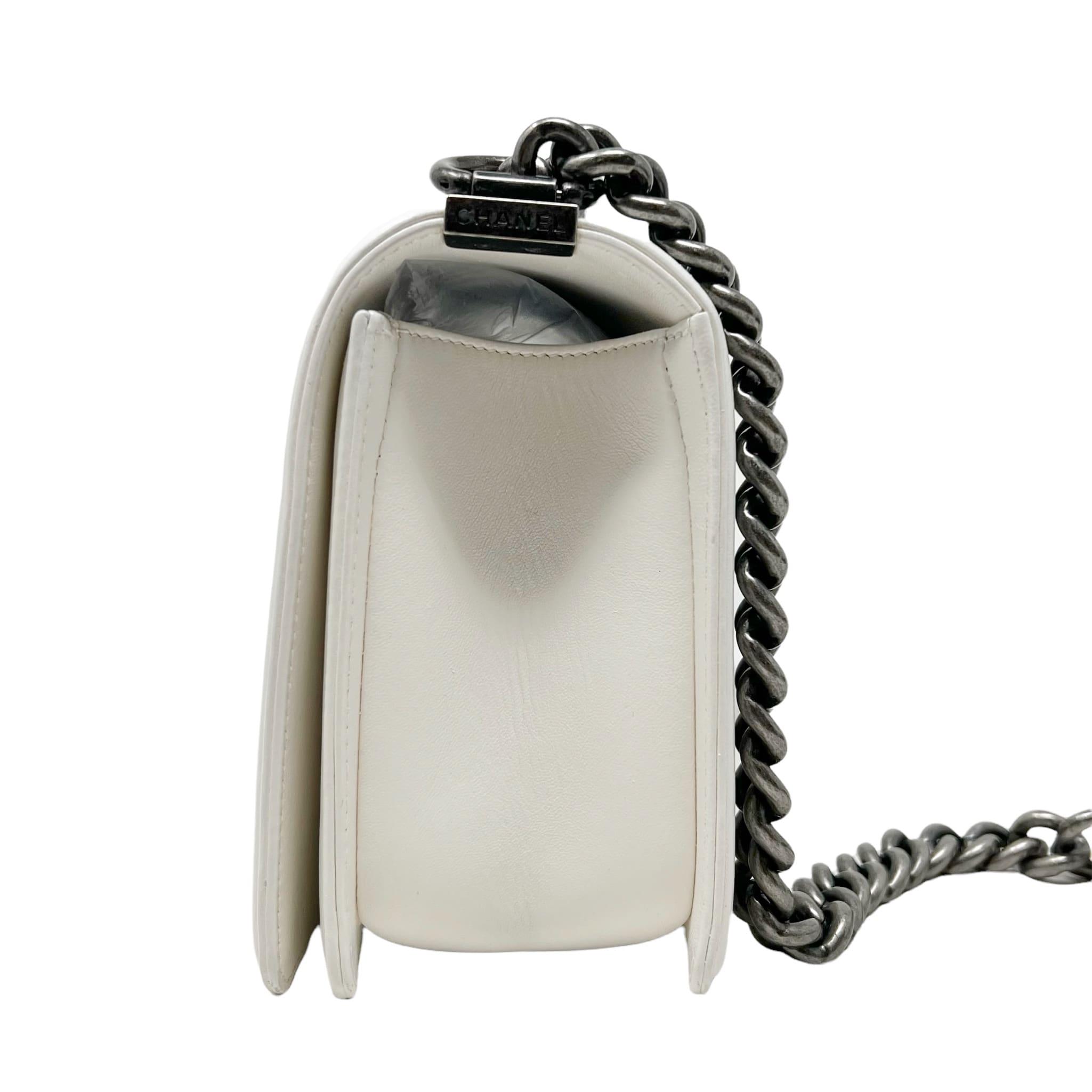 Chanel White Calfskin Medium Classic Flap Bag - Luxury Designer Handbag for Women, Perfect for Work, Evening Events & Special Occasions
