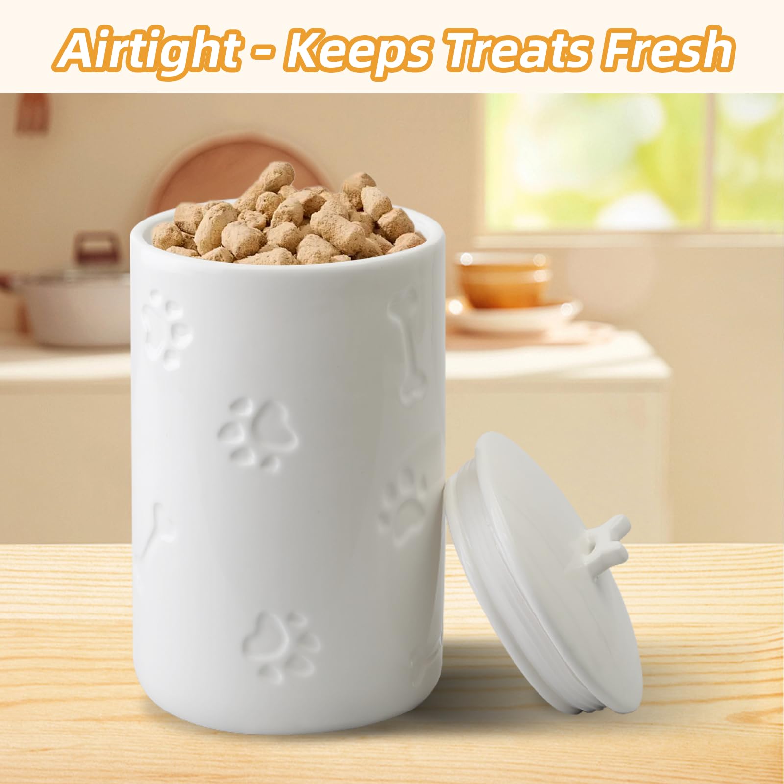 Airtight Ceramic Dog Treat Jar - 9