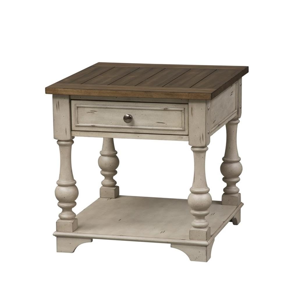Liberty Furniture Morgan Creek White End Table - Stylish Nightstand for Bedroom, Living Room & Office - Perfect for Lamps, Books & Decor