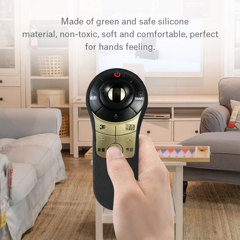 Non-Toxic Oil-Resistant TV Remote Cover - Soft Anti-Slip Design for Comfortable Grip (Black) | Perfect for Living Room, Bedroom & Home Theater Use