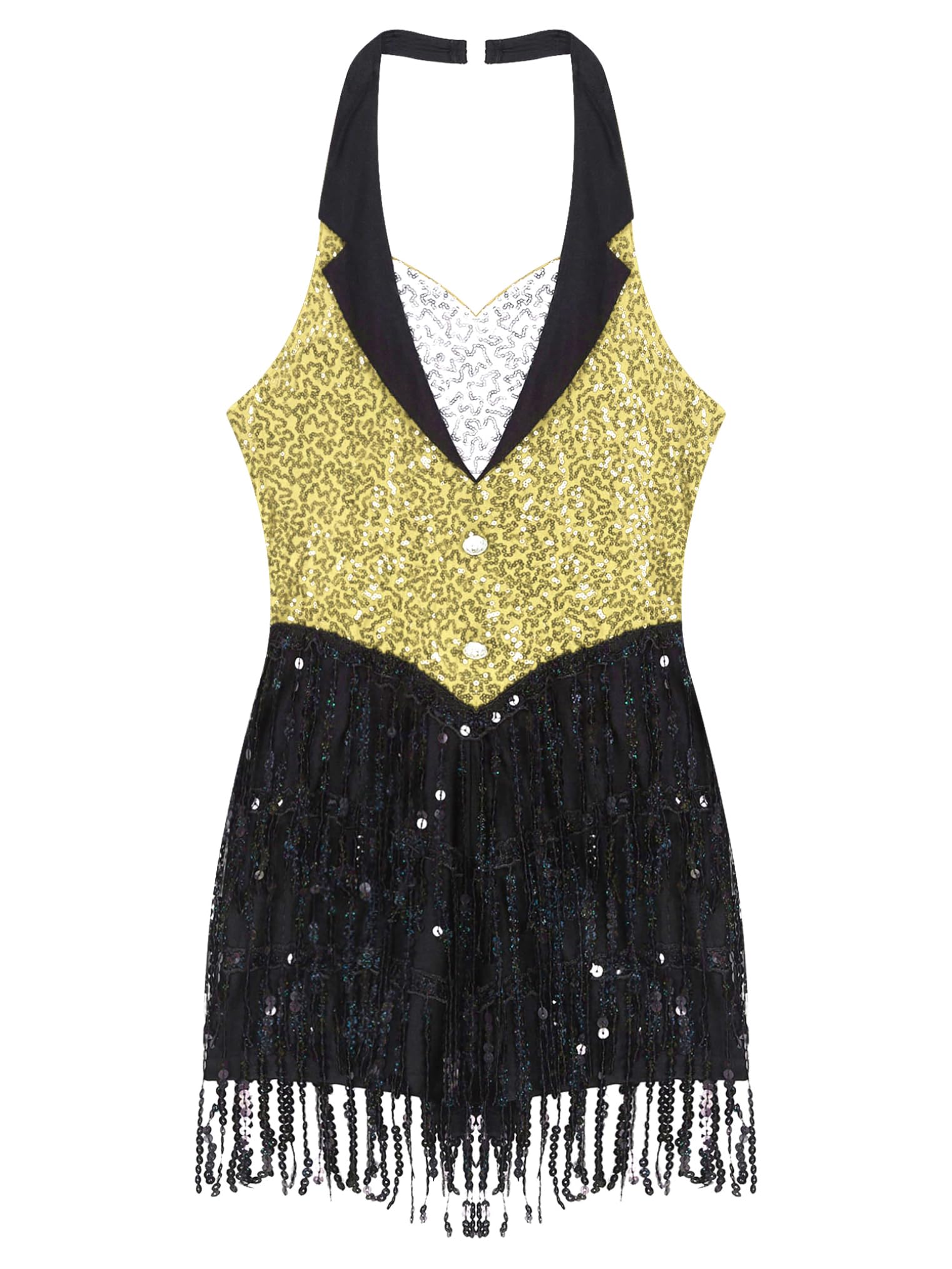 Women's Shiny Sequins Sleeveless Latin Dance Leotard - Jazz Tango Salsa Performance Bodysuit for Stage Shows & Dance Competitions