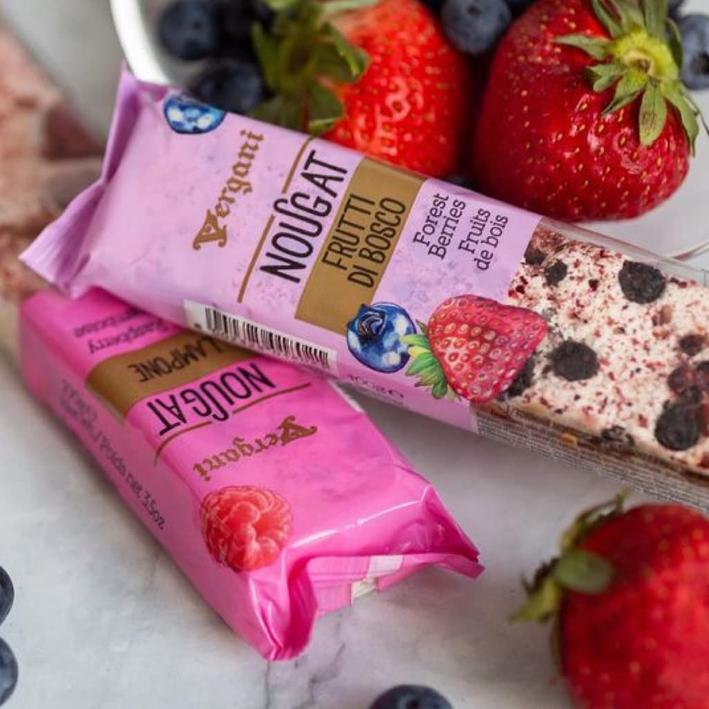 Vergani Mixed Fruit Nougat Candy Bars - Gluten-Free Healthy Snack, Pack of 4 (100g/3.5oz Each) | Perfect for Office Snacks, Party Favors & Gift Baskets