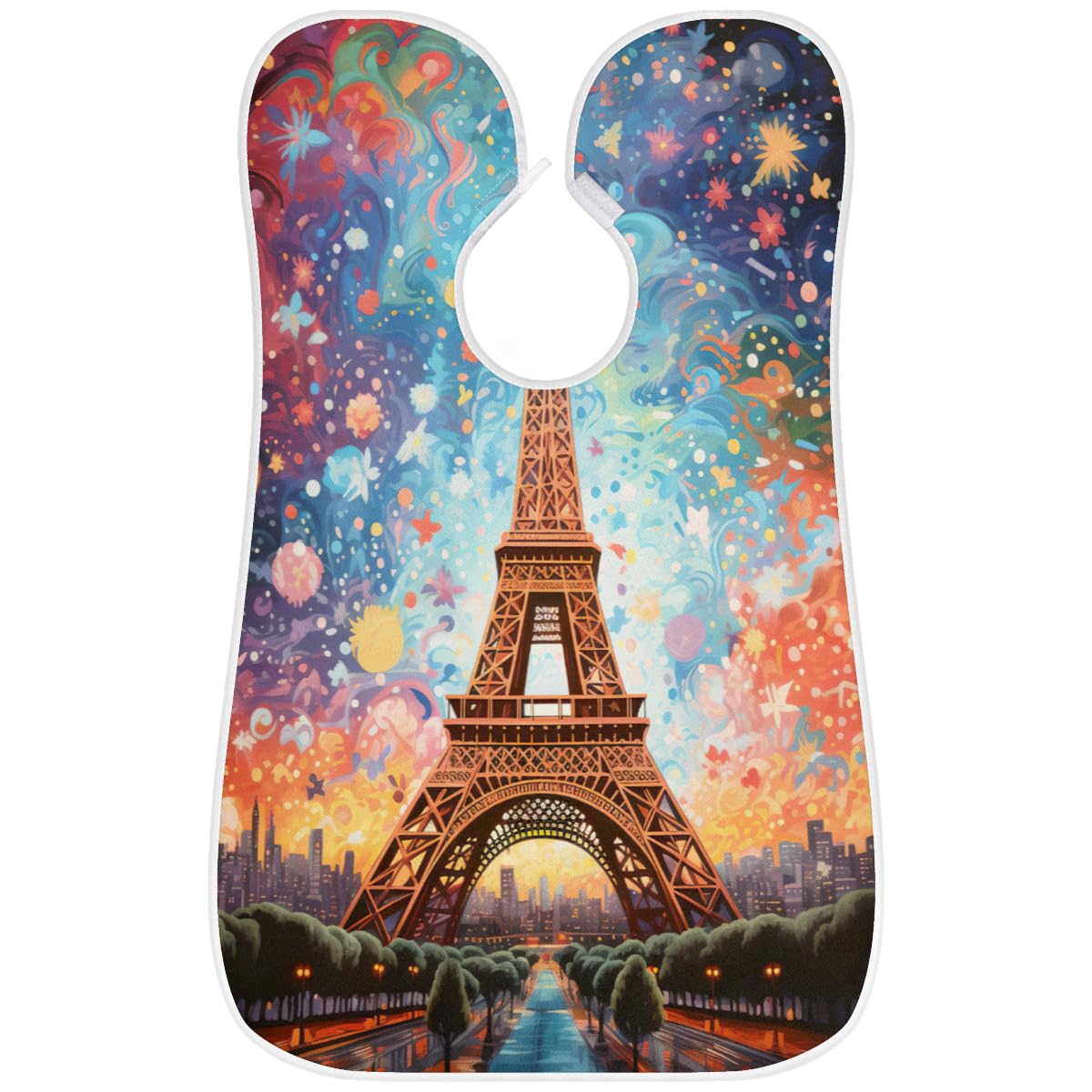 Eiffel Tower Beard Shaving Bib for Men - Waterproof Hair Dye Apron & Barber Cape for Beard Trimming, Haircut & Makeup - Sink Hair Catcher & Grooming Accessory - Perfect for Home Salon, Barber Shops & DIY Styling