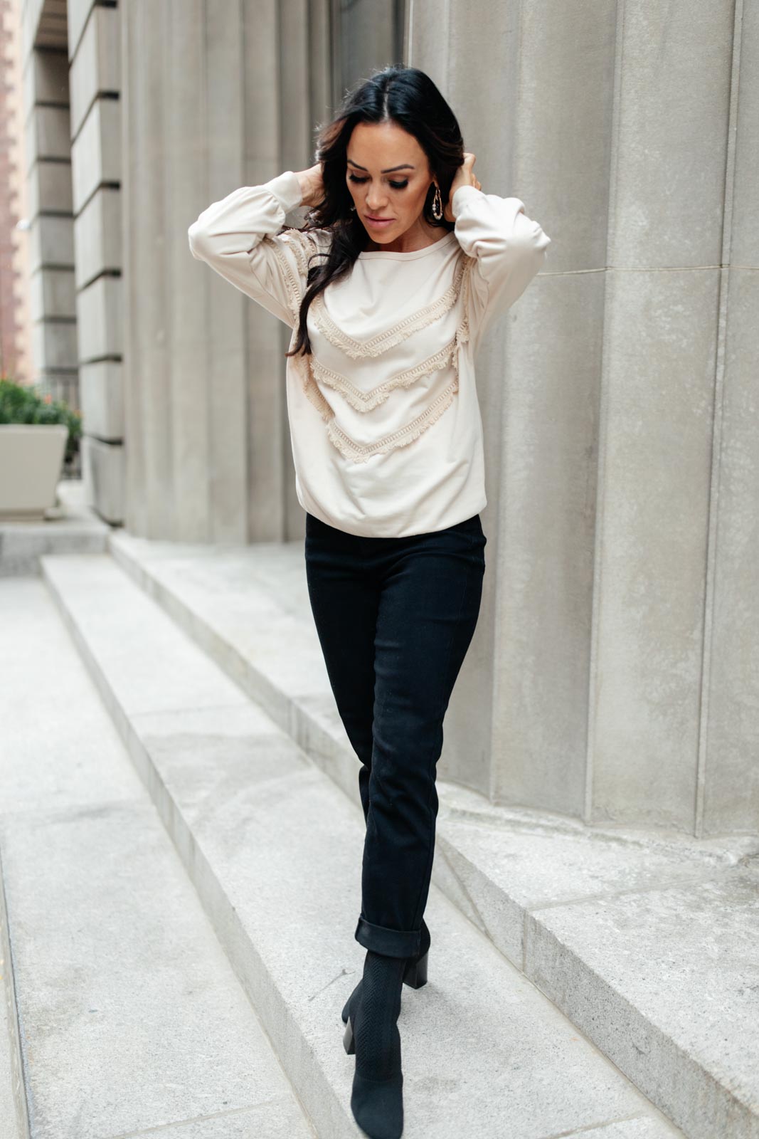 Into The Fringe Beige Top - Trendy Bohemian Blouse for Women | Perfect for Music Festivals, Beach Vacations & Casual Outings