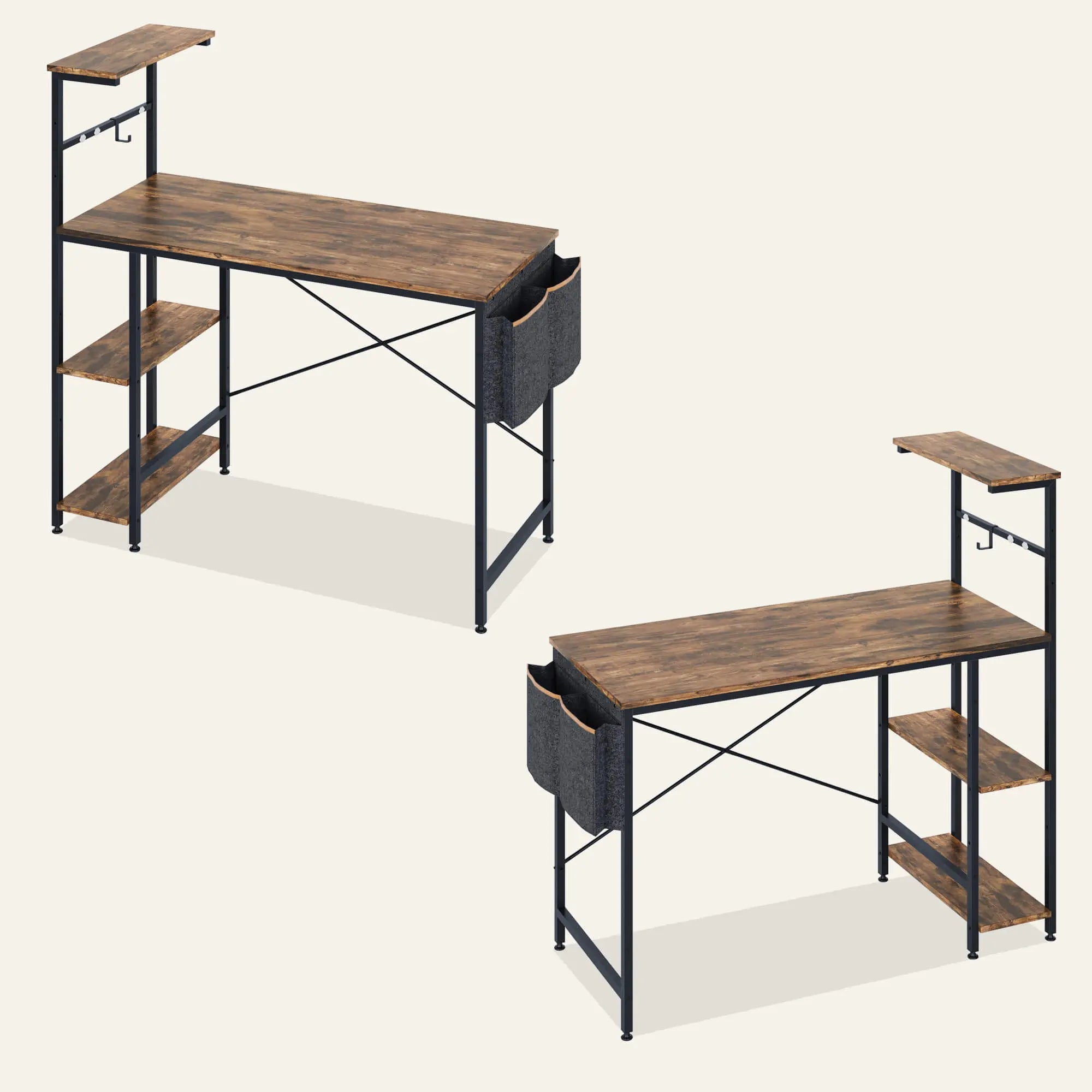 Bestier 44 Inch Gaming Desk with LED Lights - Ergonomic PC Computer Desk for Small Spaces, Perfect for Gaming, Streaming & Home Office Setup