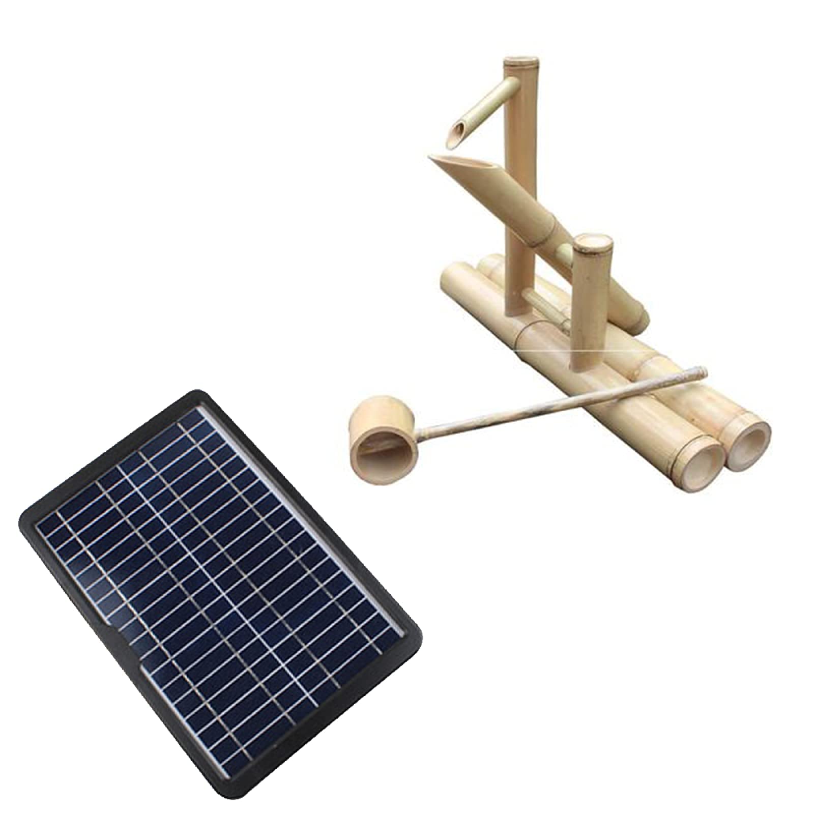 Solar Powered Bamboo Fountain - Outdoor Garden Water Feature with Drip Irrigation, Car Wash & Landscape Sprinkler | Perfect for Zen Gardens, Patio Decor & Backyard Landscaping