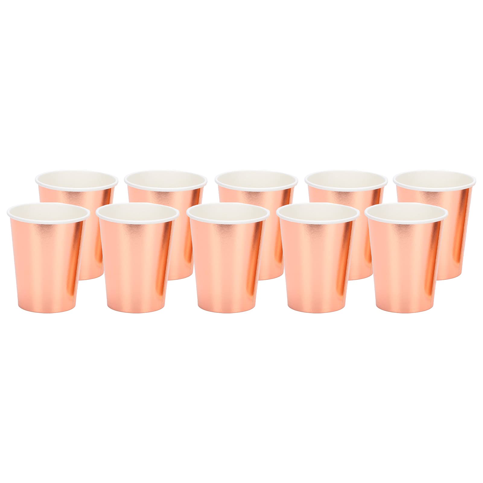 Premium Rose Gold Colored Paper Cups - 3.3 x 2.9 x 2.9 Inches Disposable Party Cups for Weddings, Birthdays, Baby Showers & Events - Bulk Pack of 50