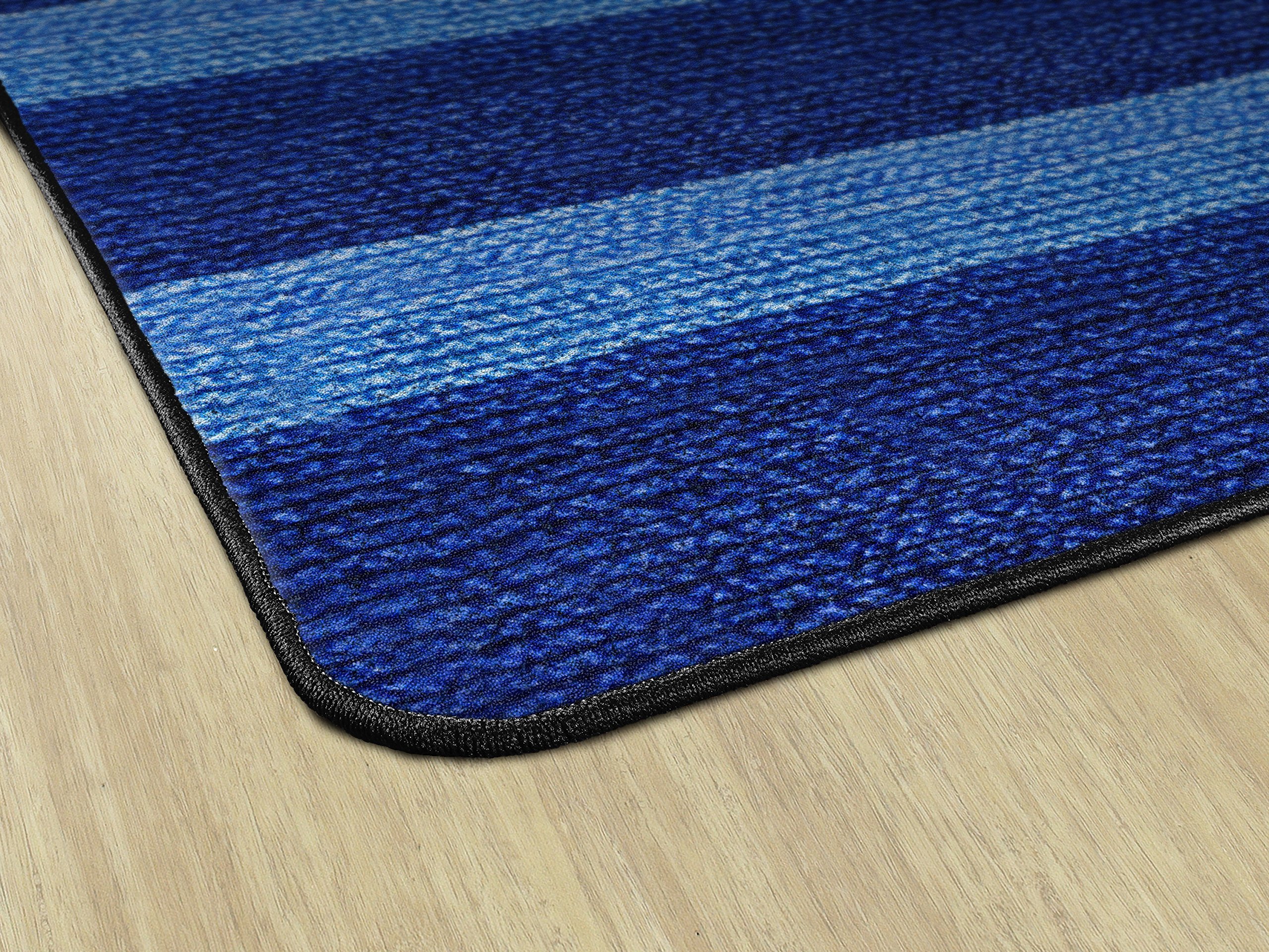 Premium Basketweave Washable Striped Carpet Rug - 6' x 8'4