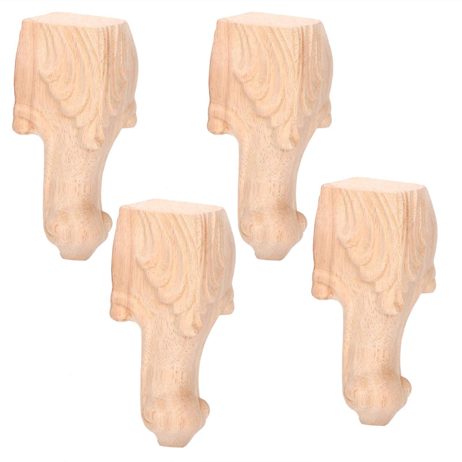 European Style Solid Wood Carved Cabinet Legs - Exquisite Handcrafted Details for Living Room Furniture (156cm) - Perfect for Sofa, TV Stand & Coffee Table Support