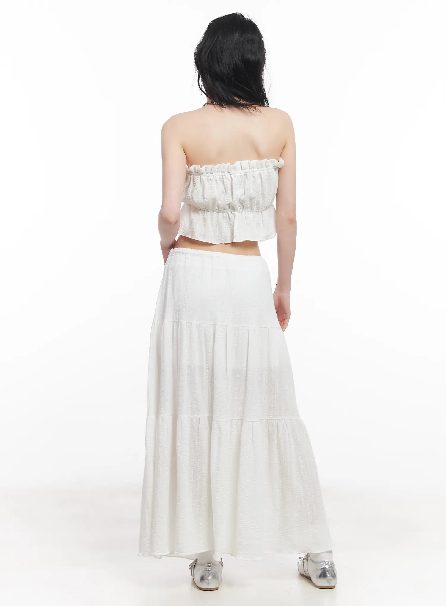 Stylish Cotton Tiered Maxi Skirt CU510 - Flowy Boho Summer Dress for Women - Perfect for Beach, Vacation & Casual Outings