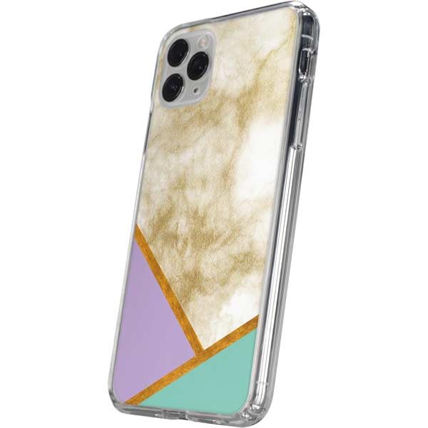 Skinit Clear Phone Case for iPhone 11 Pro - Angled Marble Design Protective Cover | Slim Fit, Scratch-Resistant | Perfect for Everyday Use, Work & Travel