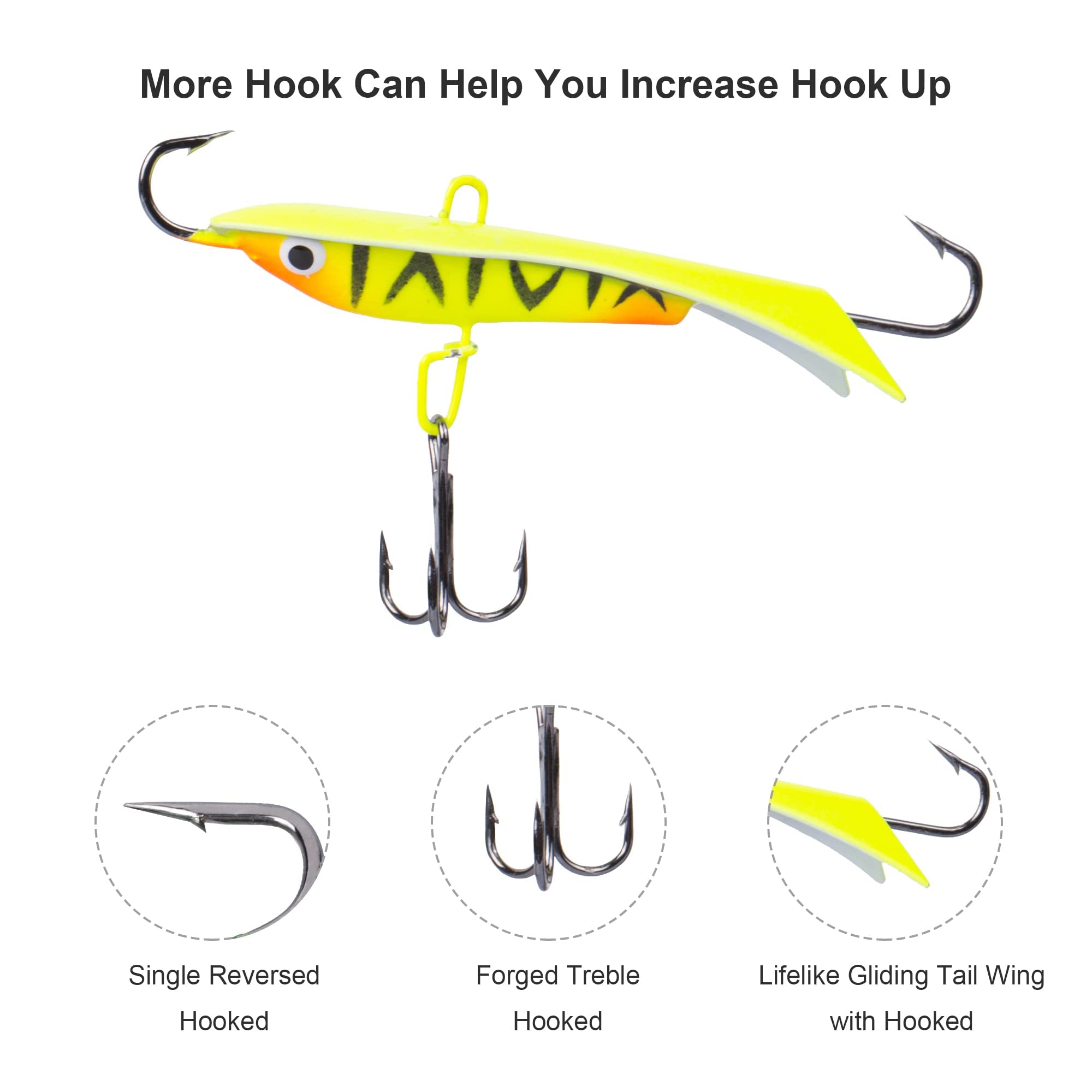 Premium Ice Fishing Jigs & Lures Kit with Tackle Box - Crappie Jig Heads for Winter Ice Fishing (14/15/16/31pcs) - Perfect for Ice Angling, Crappie & Panfish Fishing in Frozen Lakes