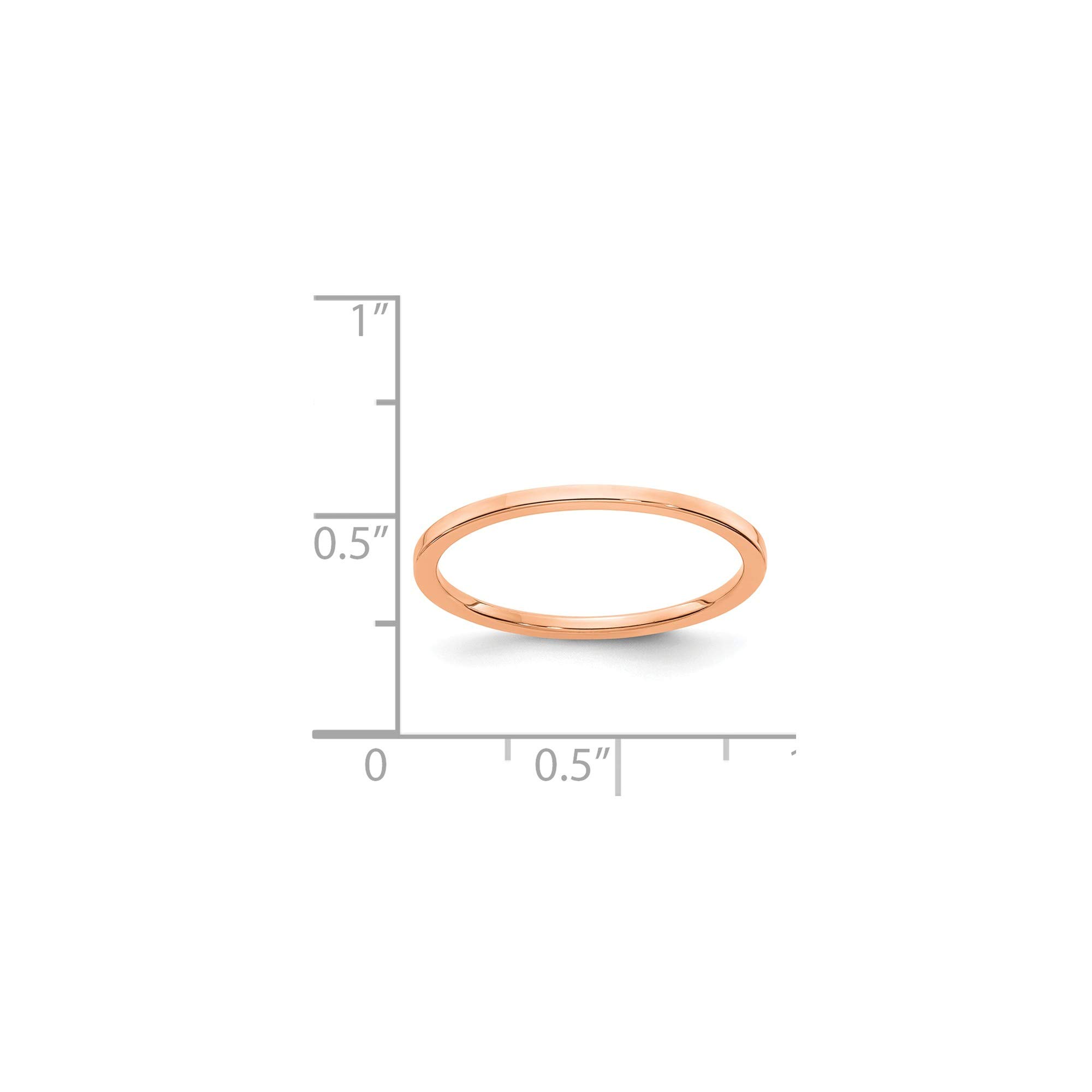 10K Rose Gold 1.2mm Flat Stackable Band Ring - Size 4.5 - Dainty Thin Wedding Band for Women - Perfect for Stacking, Anniversary Gift, or Everyday Wear