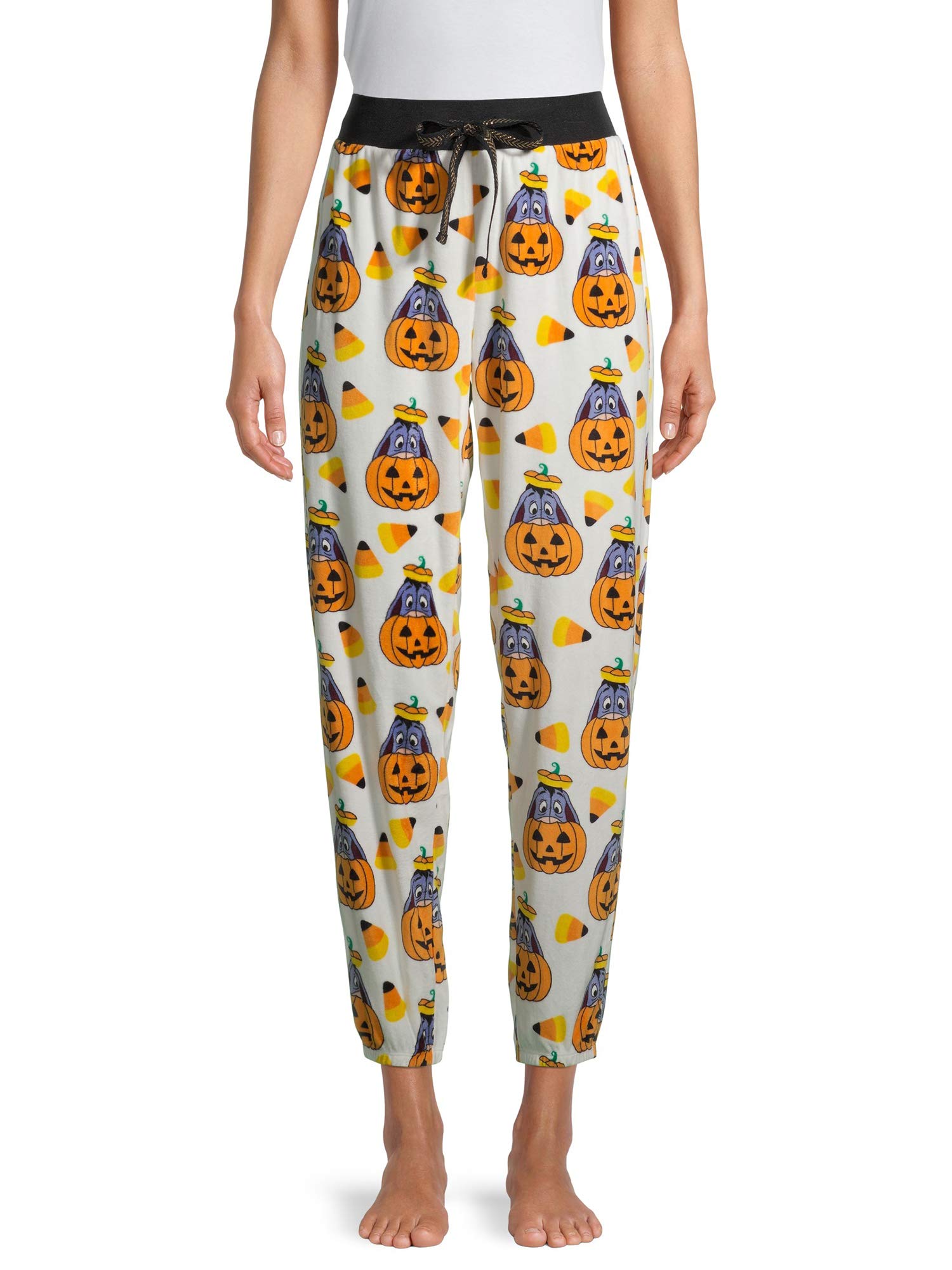 Eeyore Halloween Winter White Jogger Sleep Pants for Women - Cozy Fleece Lounge Pants, X-Large - Perfect for Christmas Gifts, Sleepwear & Relaxing at Home