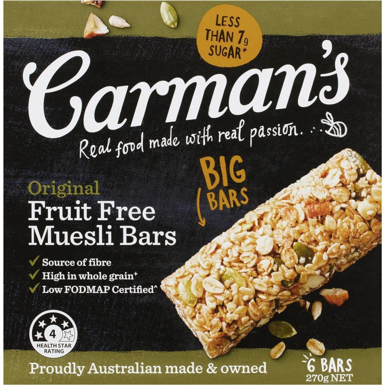 Carmans Original Fruit Free Muesli 270g - Healthy Breakfast Cereal for Gluten-Free & Vegan Diet - Perfect for Busy Mornings & On-the-Go Snacking