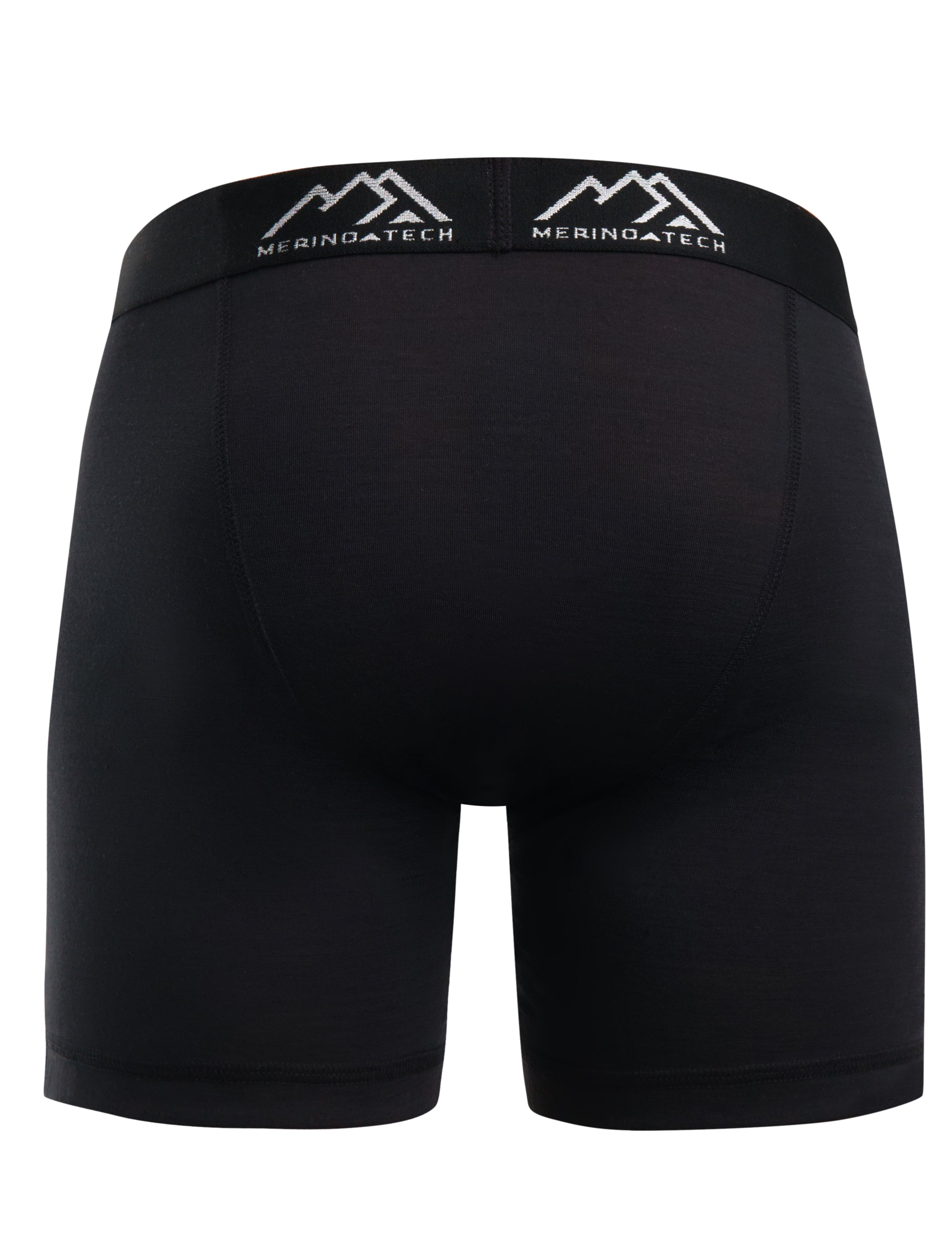 Premium Men's Merino Wool Boxer Briefs - 2 Pack Black | Ultra Soft & Breathable Underwear for Travel, Hiking & Everyday Comfort