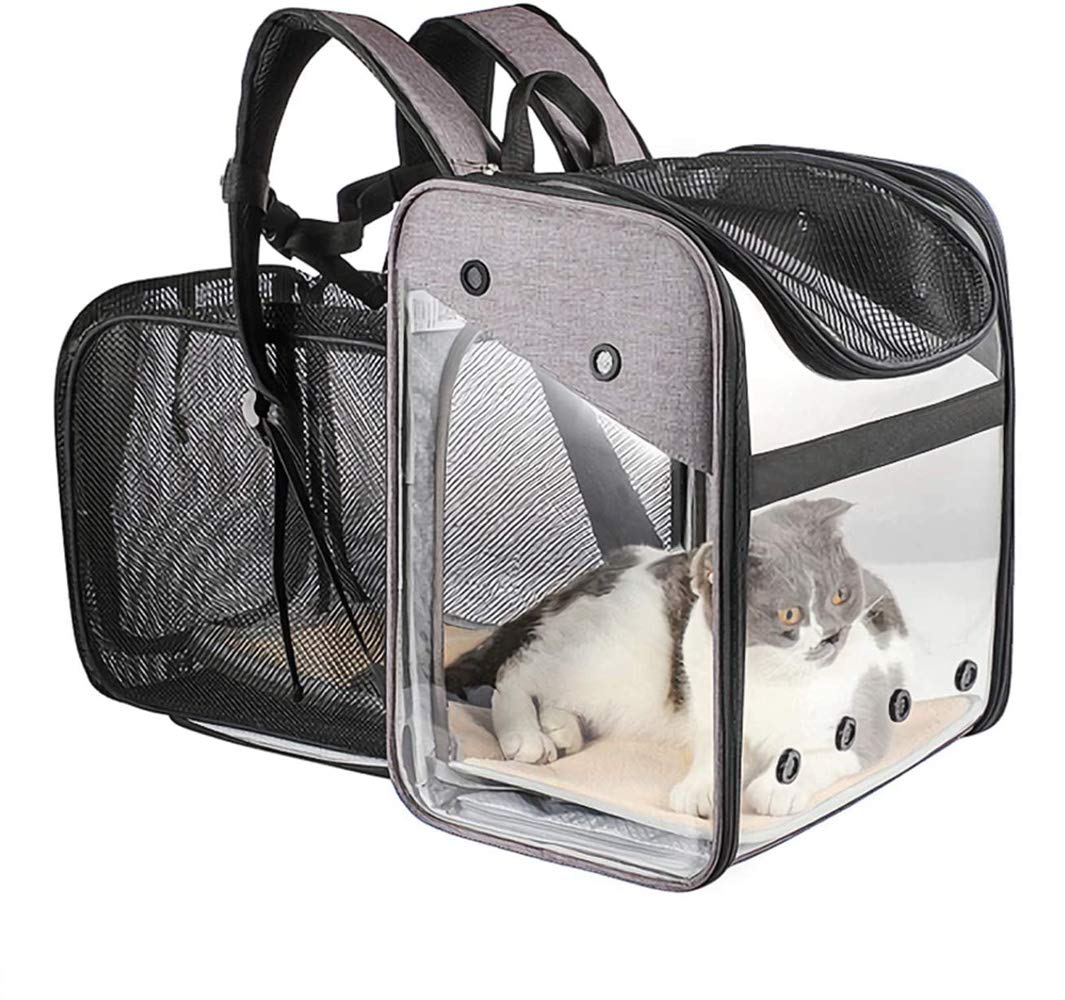 Expandable Pet Carrier Backpack for Dogs, Cats & Rabbits - Portable, Foldable & Lightweight Travel Carrier for Small Pets - Perfect for Hiking, Air Travel & Outdoor Adventures