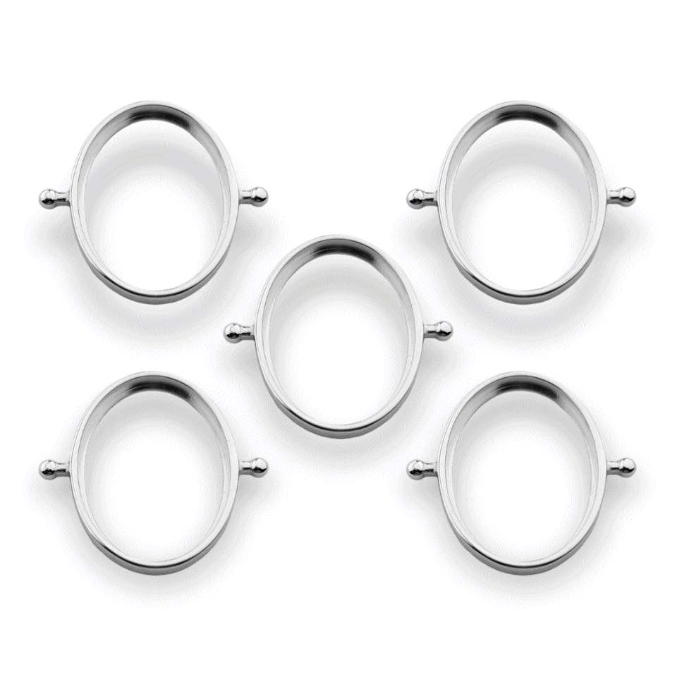 DIY Oval Element Bezel - Bulk Wholesale Jewelry Making Supplies for Earrings, Necklaces & Craft Projects