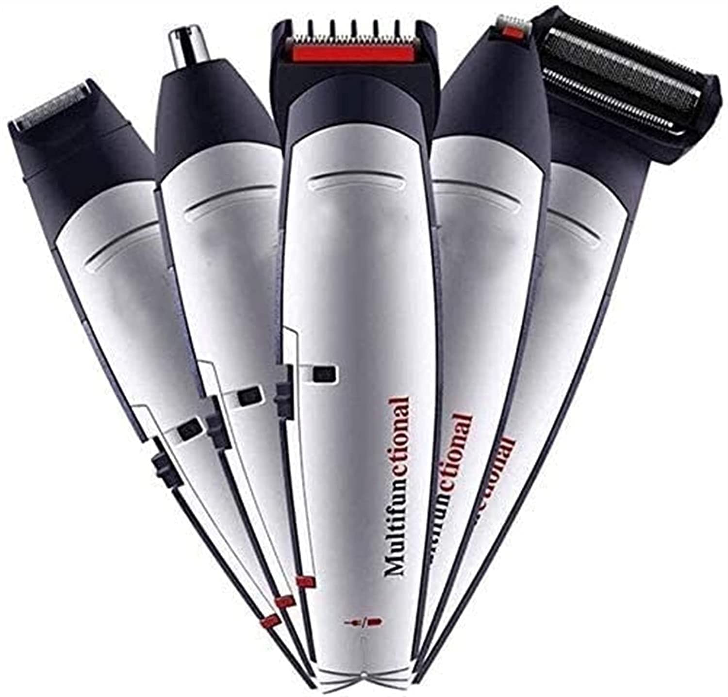 Professional 5-in-1 Cordless Waterproof Hair Clipper & Beard Trimmer Kit for Men - Nose Ear Facial Hair Grooming, Mustache & Body Trimmer | Perfect for Home Use, Travel & Salon Styling