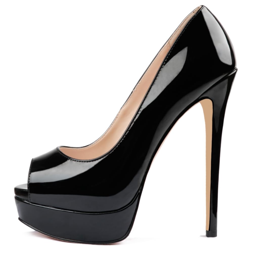 MERUMOTE Women's High Heels 6 Inch Stiletto Peep Toe Platform Pumps - Sexy Dress Shoes for Wedding, Party & Evening Events | Perfect for Prom, Date Night & Special Occasions