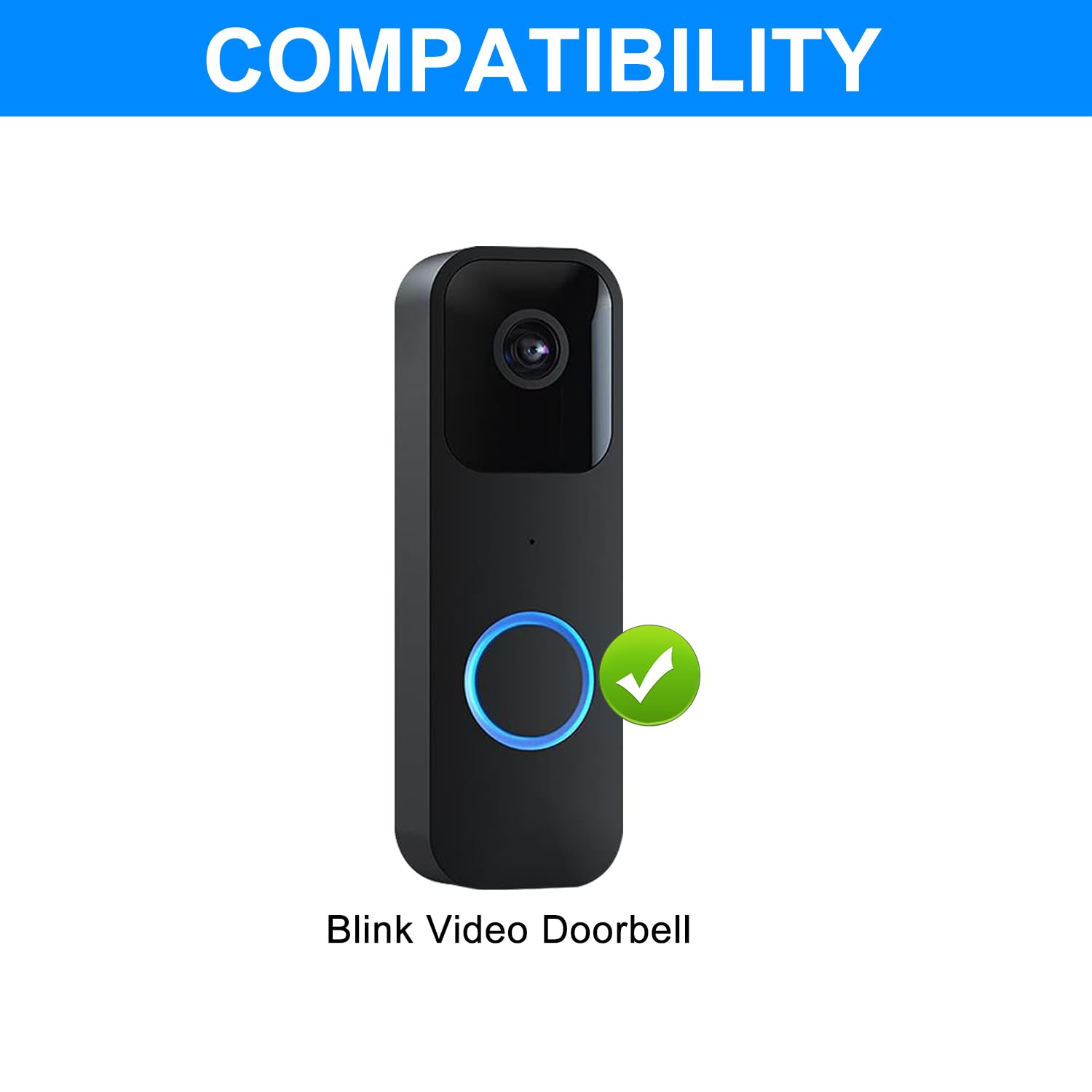Blink Video Doorbell Solar Panel - 5000mAh Rechargeable Battery & 3m Micro USB Cable | Weatherproof Outdoor Solar Charger for Continuous Power | Perfect for Home Security & Smart Doorbell Systems