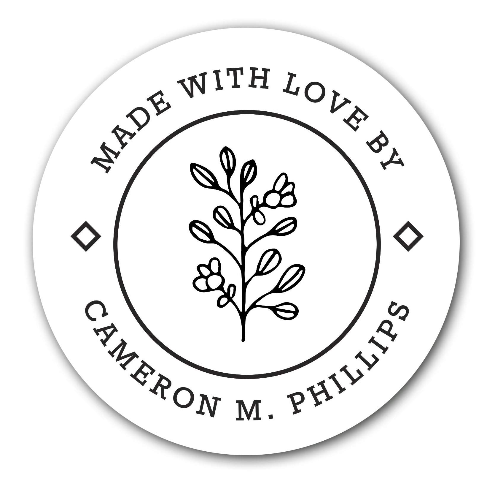 Custom Made with Love Stickers - Handmade Personalized Gift Labels for Weddings, Parties & Favors - Perfect for DIY Crafts, Scrapbooking & Gift Wrapping