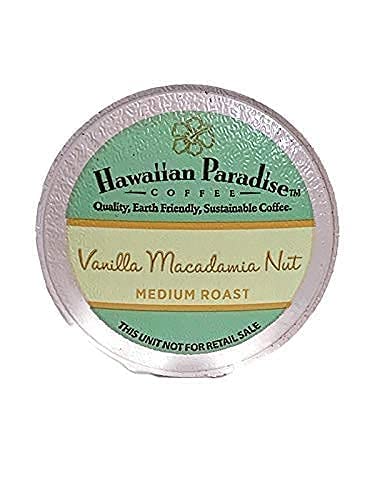 Hawaiian Paradise Coffee Vanilla Macadamia Nut Single Serve Cups - 108 Count Loose Pods - Medium Roast - Compatible with Keurig K-Cup Brewers - Perfect for Home, Office & Gifts