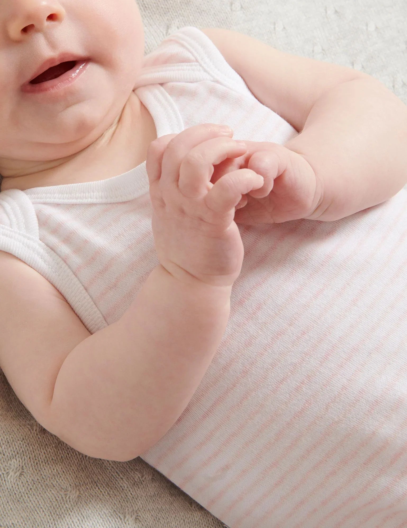 Purebaby Organic Cotton Baby Bodysuit 2-Pack - White Spot & Pale Pink Stripes - Soft & Breathable for Newborns & Infants - Perfect for Everyday Wear, Playtime & Sleep