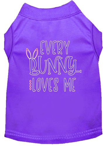 Every Bunny Loves Me Screen Print Dog T-Shirt - Cute Pet Apparel in Multiple Colors for Easter, Valentine's Day & Photo Shoots