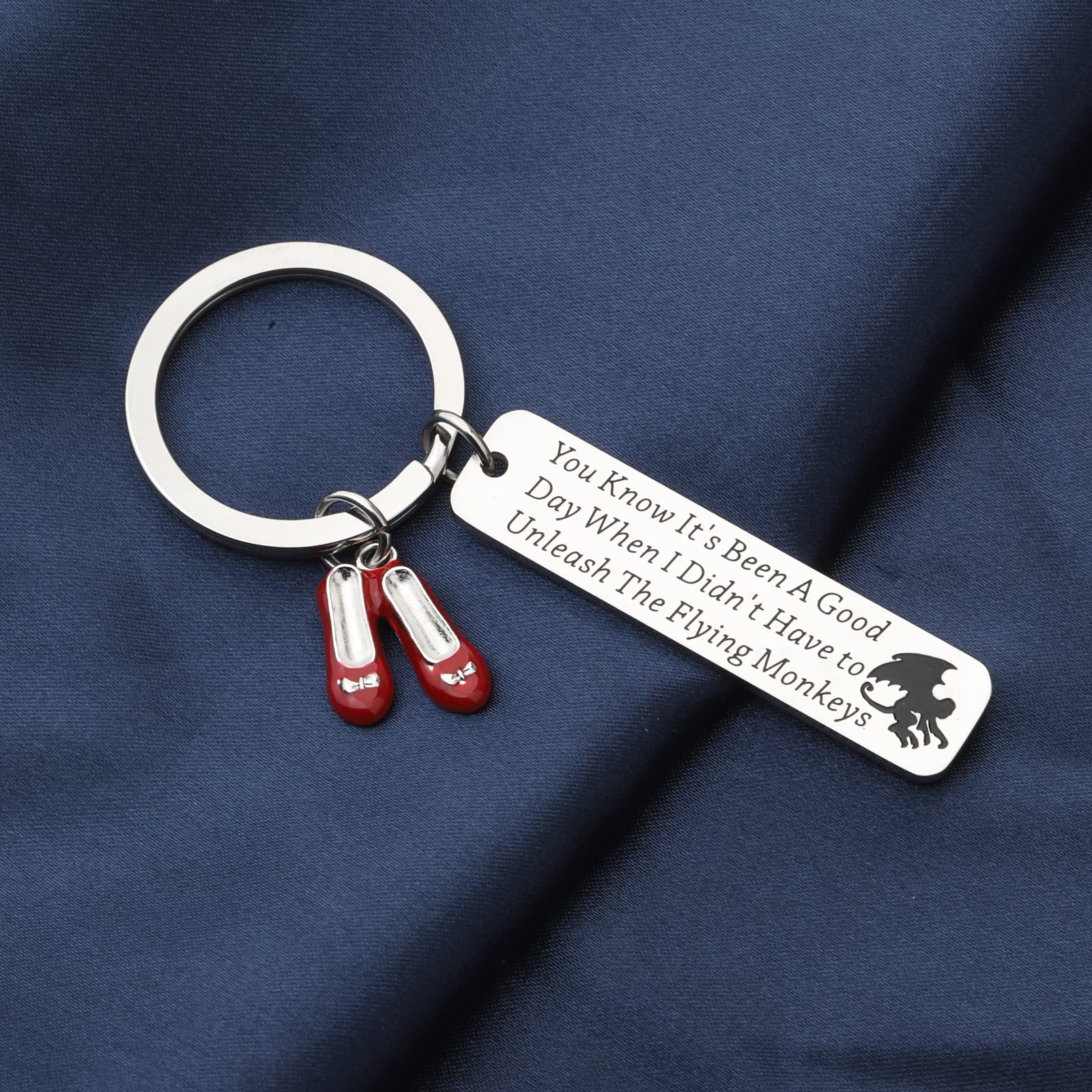POTIY Dorothy Ruby Inspired Keychain - Wizard of Oz Red Slippers Jewelry Keyring for Women | Perfect Gift for Movie Fans, Birthday & Travel Accessories