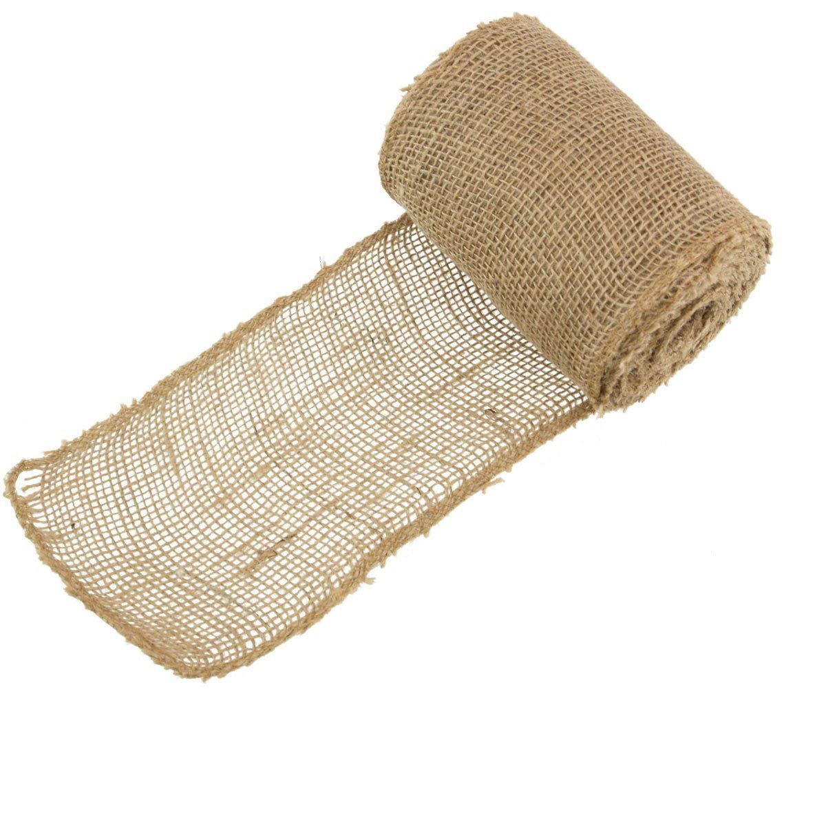JubileeYarn Natural Burlap Jute Craft Ribbon - 5.5 Inch x 10 Yards (30 Rolls) - DIY Gift Wrapping, Wedding Decor, Scrapbooking & Home Crafts
