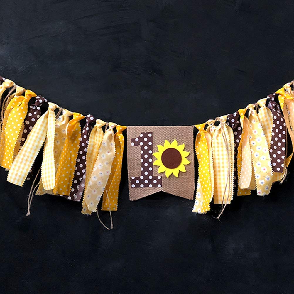 Sunflower Theme Highchair Banner - First Birthday Party Decorations for Baby Girls & Boys - Perfect for 1st Birthday Celebrations, Baby Showers & Nursery Decor