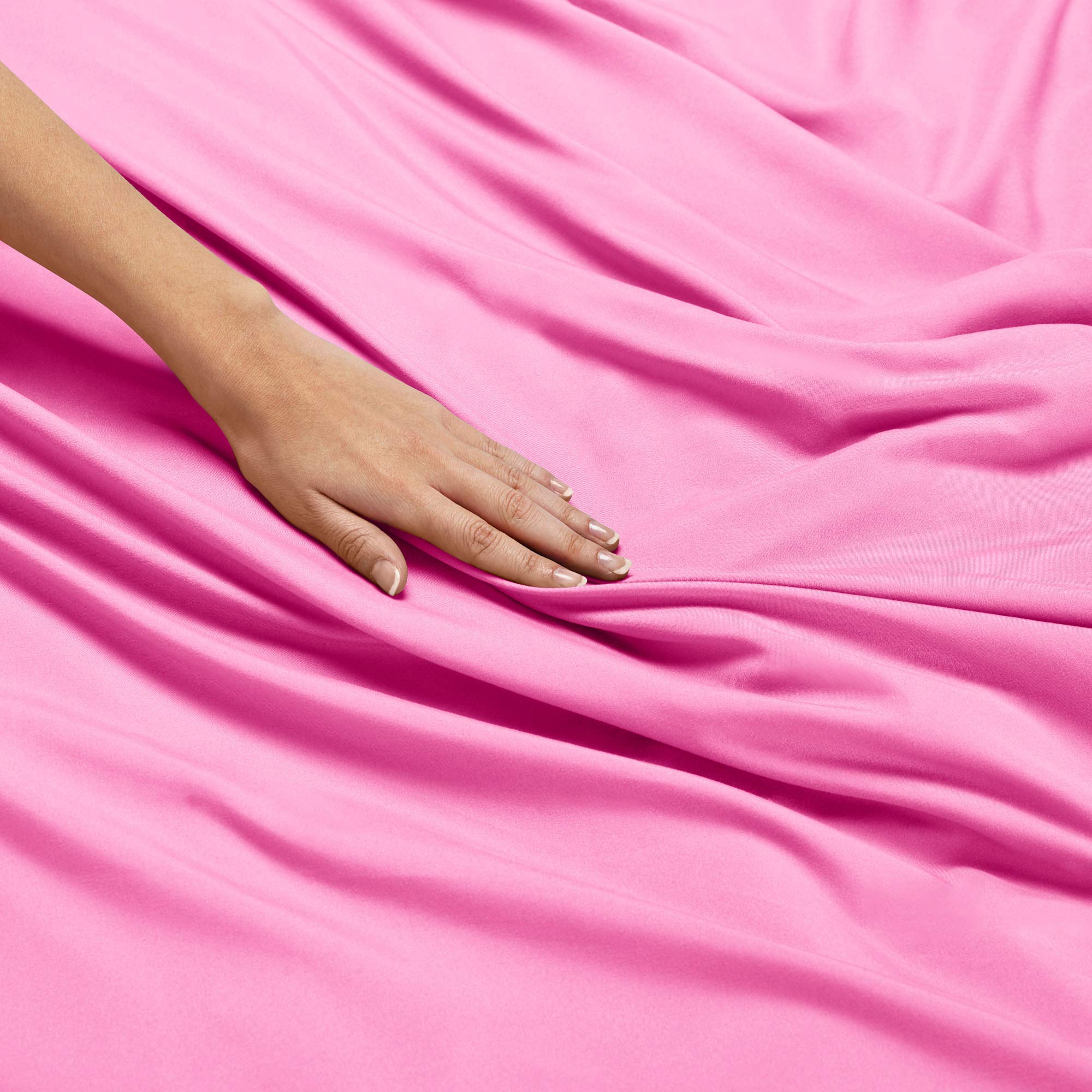 Luxury 100% Cotton 800 Thread Count Pink Duvet Cover Set Twin Size - 3 Piece Comforter Cover with Button Closure (68x90 inches) & 2 Pillowcases - Soft Bedding for Cozy Bedrooms & Guest Rooms