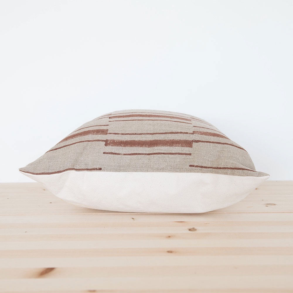 Handmade Linen Block Printed Pillow Cover No. 0927 - Bohemian Home Decor for Living Room, Bedroom & Sofa