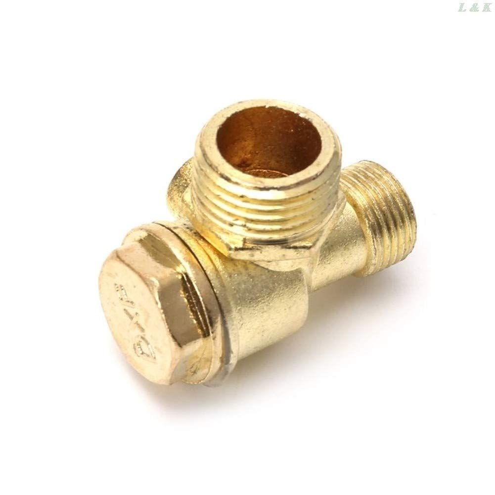 3-Port Zinc Alloy Air Compressor Check Valve - 90 Degree Threaded Central Pneumatic Valve for Air Tools, HVAC Systems & Industrial Applications