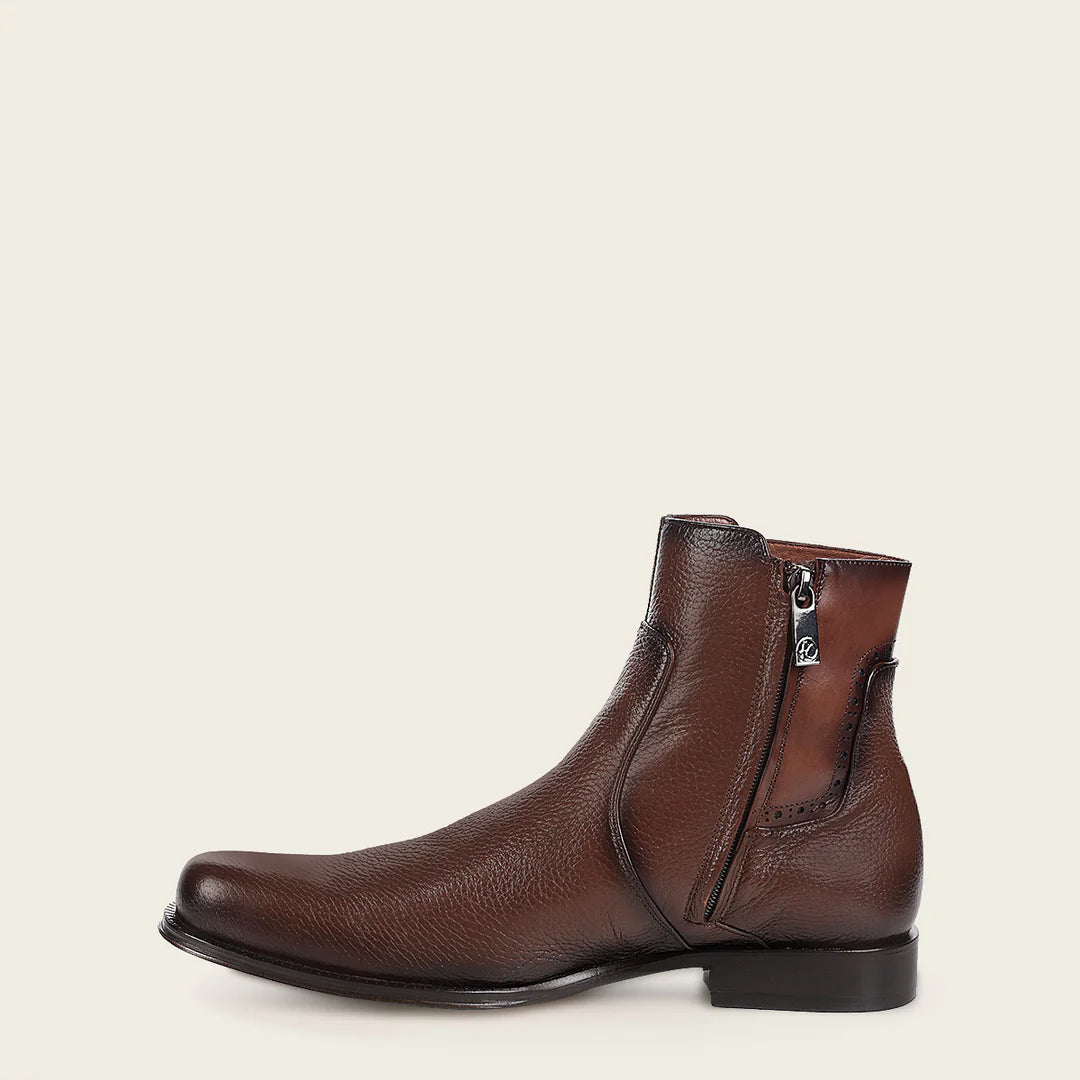 Franco Cuadra Men's Honey Dress Casual Deer Leather Ankle Boots - Comfortable & Stylish for Outdoor, Office & Date Nights