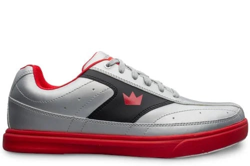 Brunswick Men's Renegade Flash Bowling Shoes - Silver/Red Color - Lightweight & Comfortable for League Play & Tournament Bowling