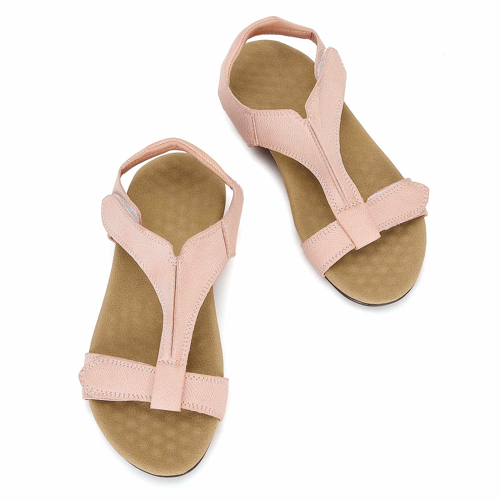 Women's Orthotic Arch Support Sandals - Adjustable Comfort Flat Sandals for Walking, Plantar Fasciitis Relief - Perfect for Beach, Travel & Everyday Wear