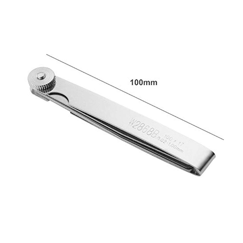 KEWAYO 17-Blade Stainless Steel Feeler Gauge Set (0.02-1.00mm) - Precision Metric Gap Measuring Tool for Automotive, Engineering & DIY Projects