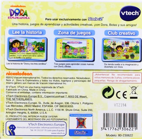 VTech Storio Educational Tablet Game - Dora the Explorer (3480-230622) | Interactive Learning Toy for Kids Ages 3-6 | Perfect for Home & Classroom Early Childhood Education