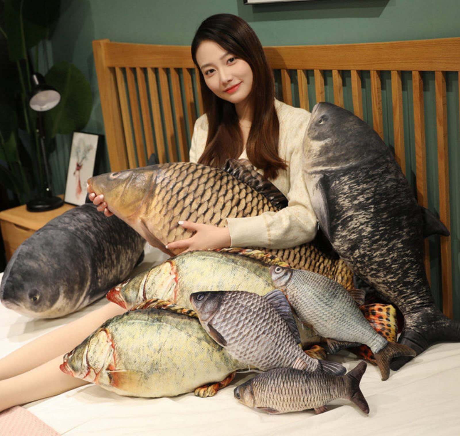 Simulation Crucian Carp Plush Toy - 31.5 Inch Fish Shaped Stuffed Animal Pillow for Home Decor, Gifts & Cuddling | Perfect for Kids' Rooms, Sofa Decor & Cozy Bedtime