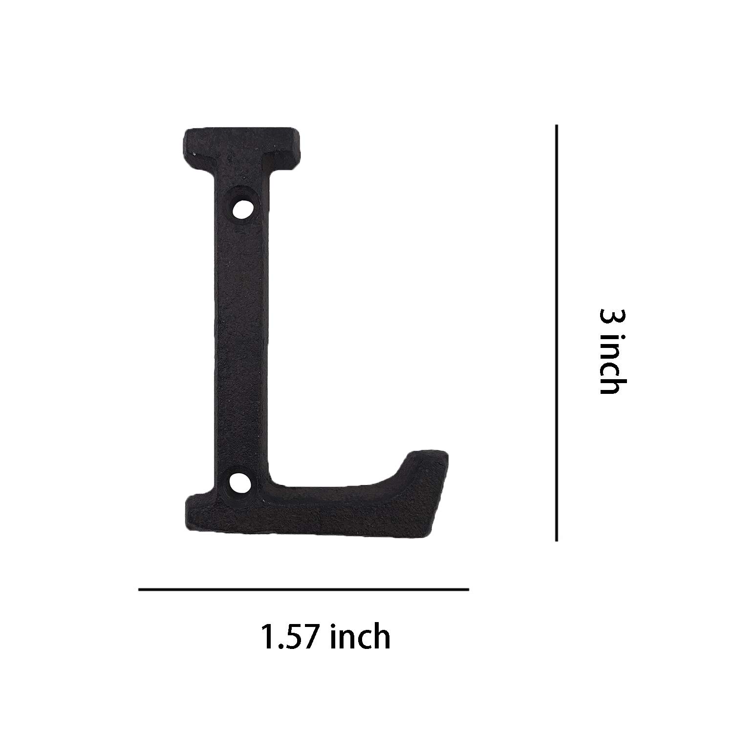 3 Inch Solid Cast Iron House Numbers - Durable Outdoor Address Plaque for Mailbox, Front Door & Home Decor (Letter L) - Perfect for Curb Appeal & Package Delivery