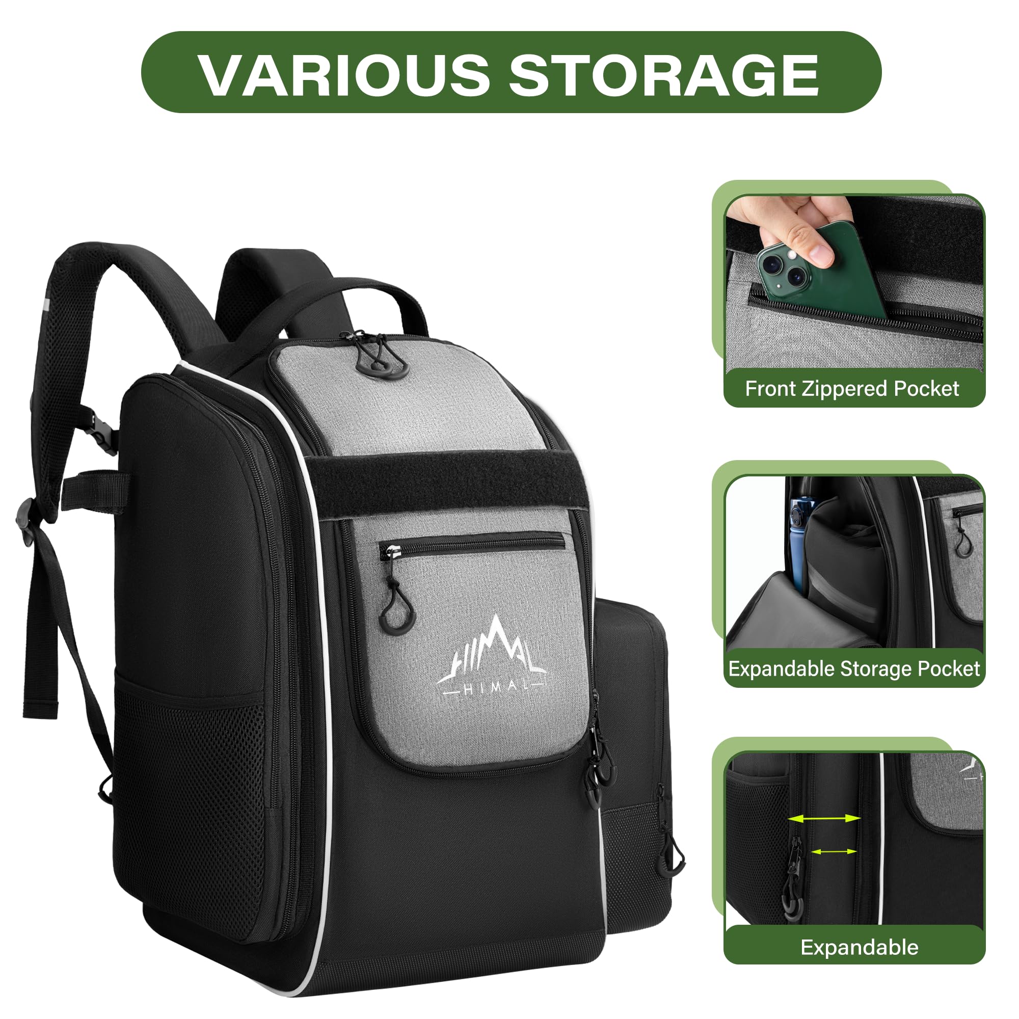 **Himal Outdoors Disc Golf Backpack – Large Capacity Holds 30+ Discs, Durable Waterproof Golf Bag with Insulated Cooler Side Pocket – Perfect for Tournaments & Outdoor Play**