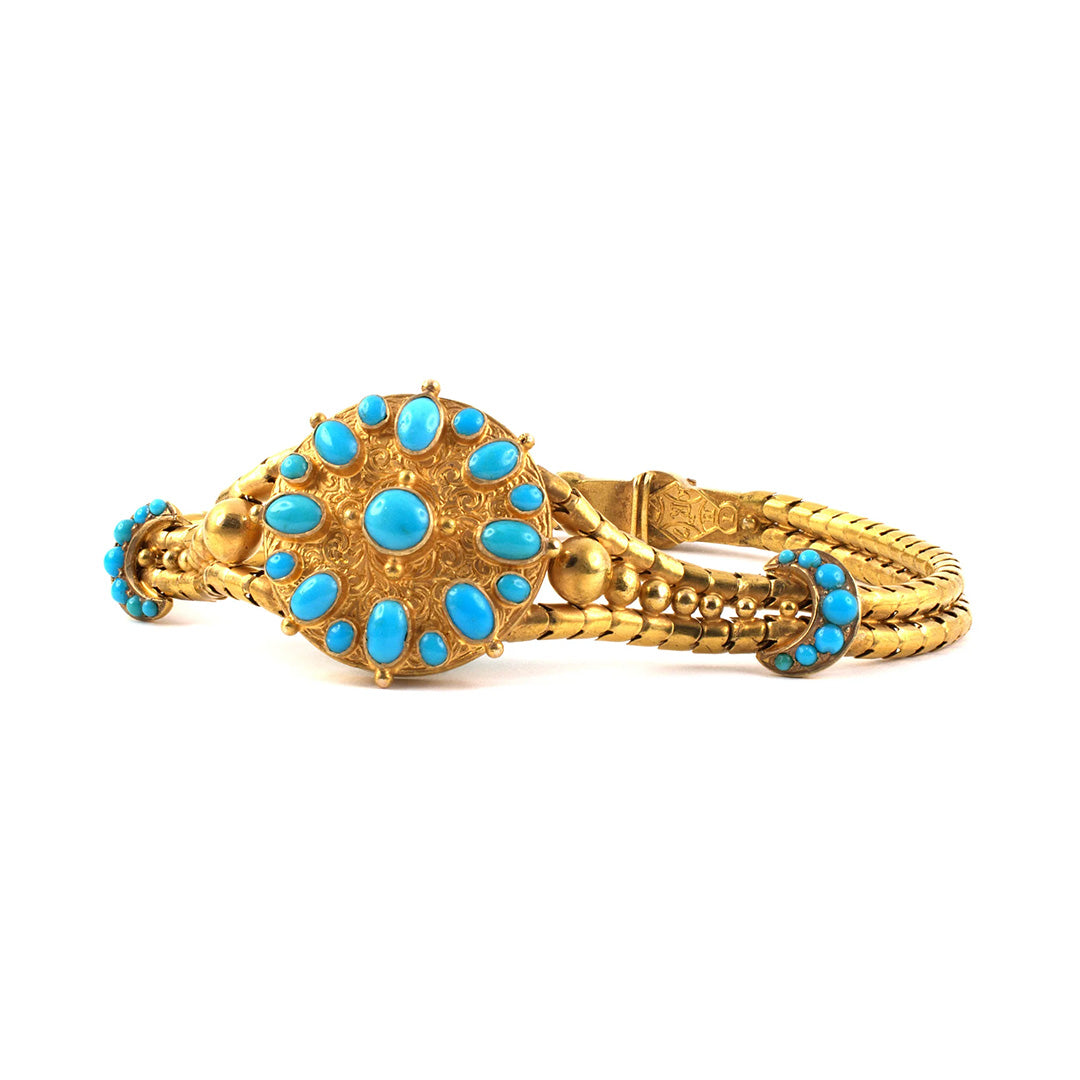 Victorian Turquoise Snake Locket Bracelet - Elegant Antique Jewelry for Women | Perfect for Vintage Lovers, Gift Giving & Special Occasions