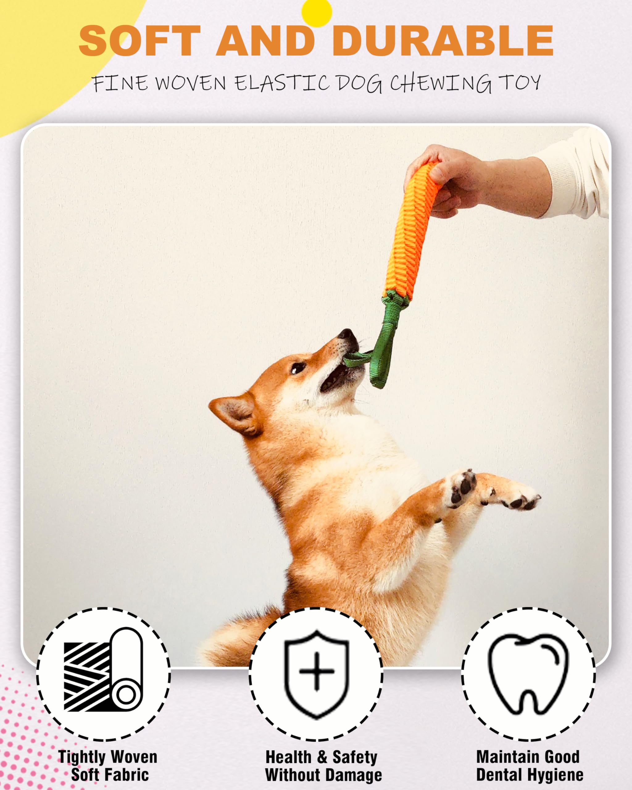 Durable Dog Rope Tug Toy - Carrot-Shaped Chew Toy for Medium & Large Breeds | Interactive Play & Dental Health | Perfect for Fetch, Training & Teeth Cleaning
