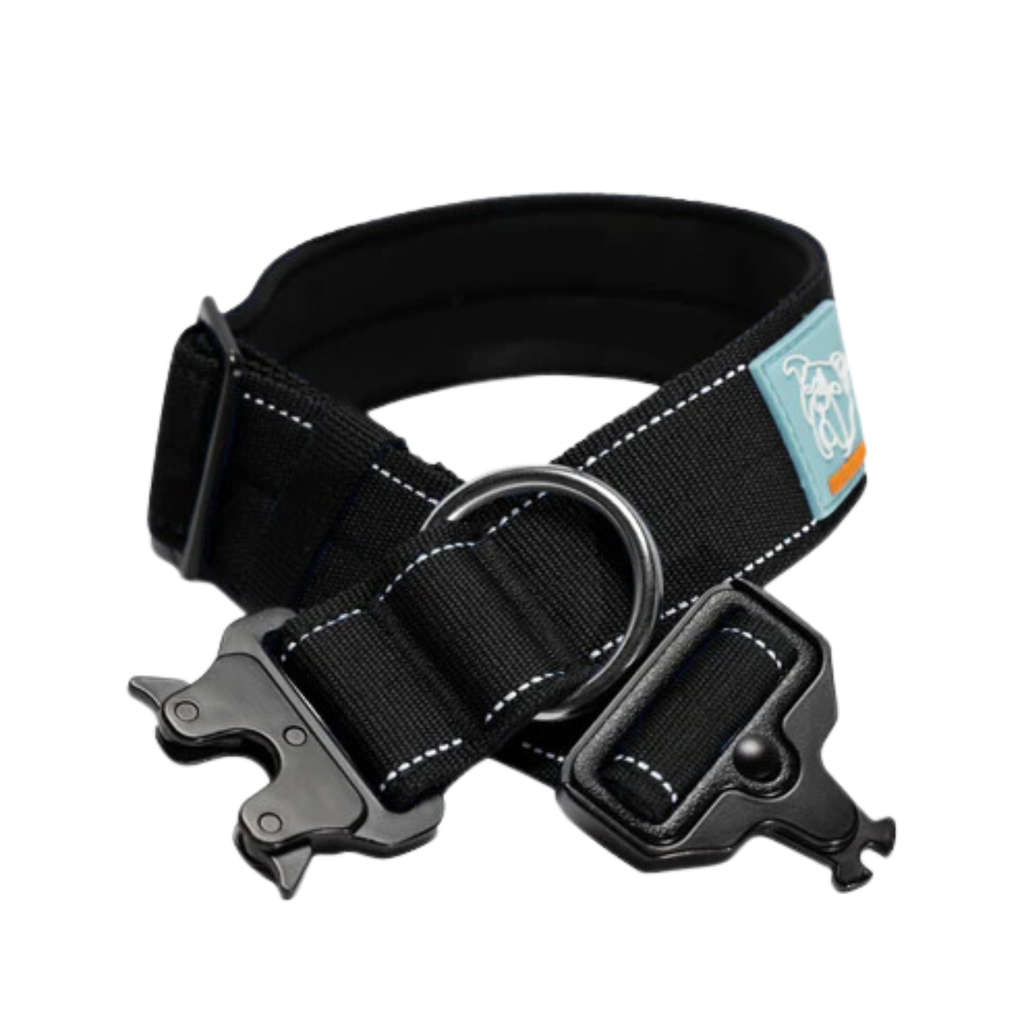 Tactical Dog Collar for Large Dogs - Heavy Duty Nylon Pet Collar with Metal Buckle - Adjustable & Reflective for Safety - Perfect for Hiking, Training & Outdoor Adventures (Black)