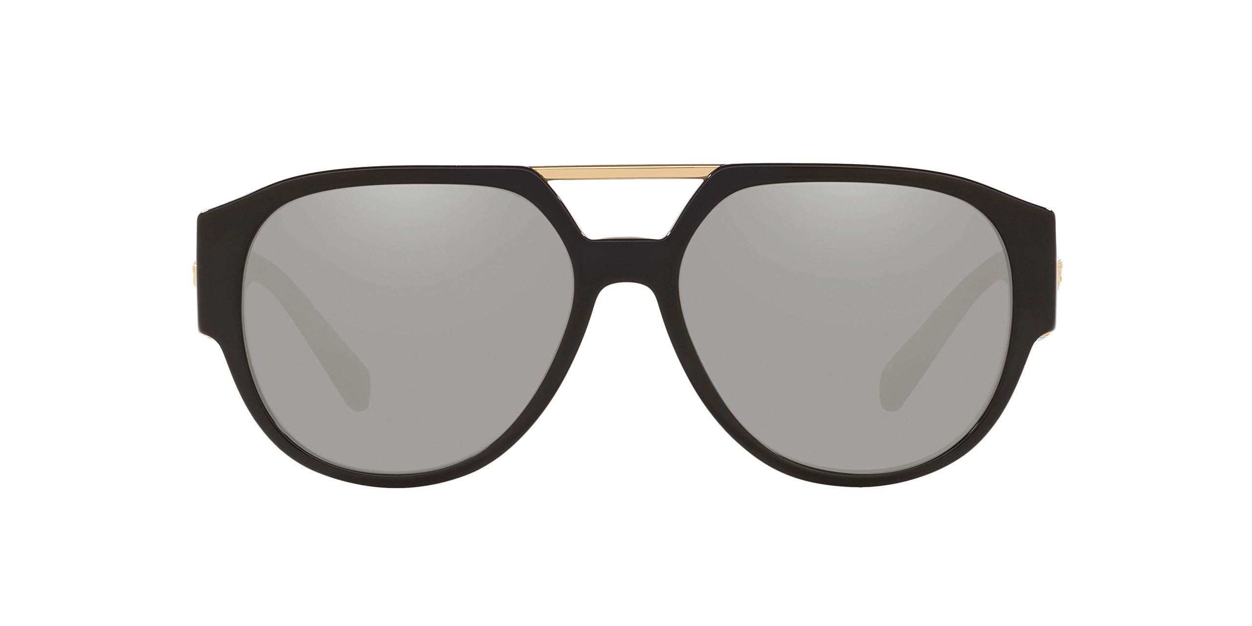 Versace Men's Sunglasses - Black Frame with Dark Grey Polarized Lenses (58mm) | UV Protection, Luxury Fashion Accessory for Outdoor Activities, Beach & Driving