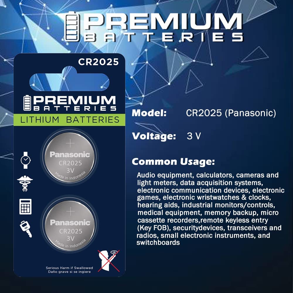 Premium CR2025 3V Lithium Coin Cell Battery - Japanese Engineered High Capacity (2 Pack) - Perfect for Watches, Calculators & Key Fobs